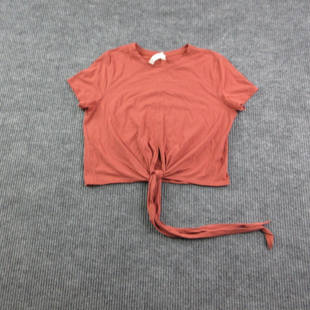 Lululemon Shirt Womens 8 Red Cropped Crew Neck Relaxed Stretch Lightweight